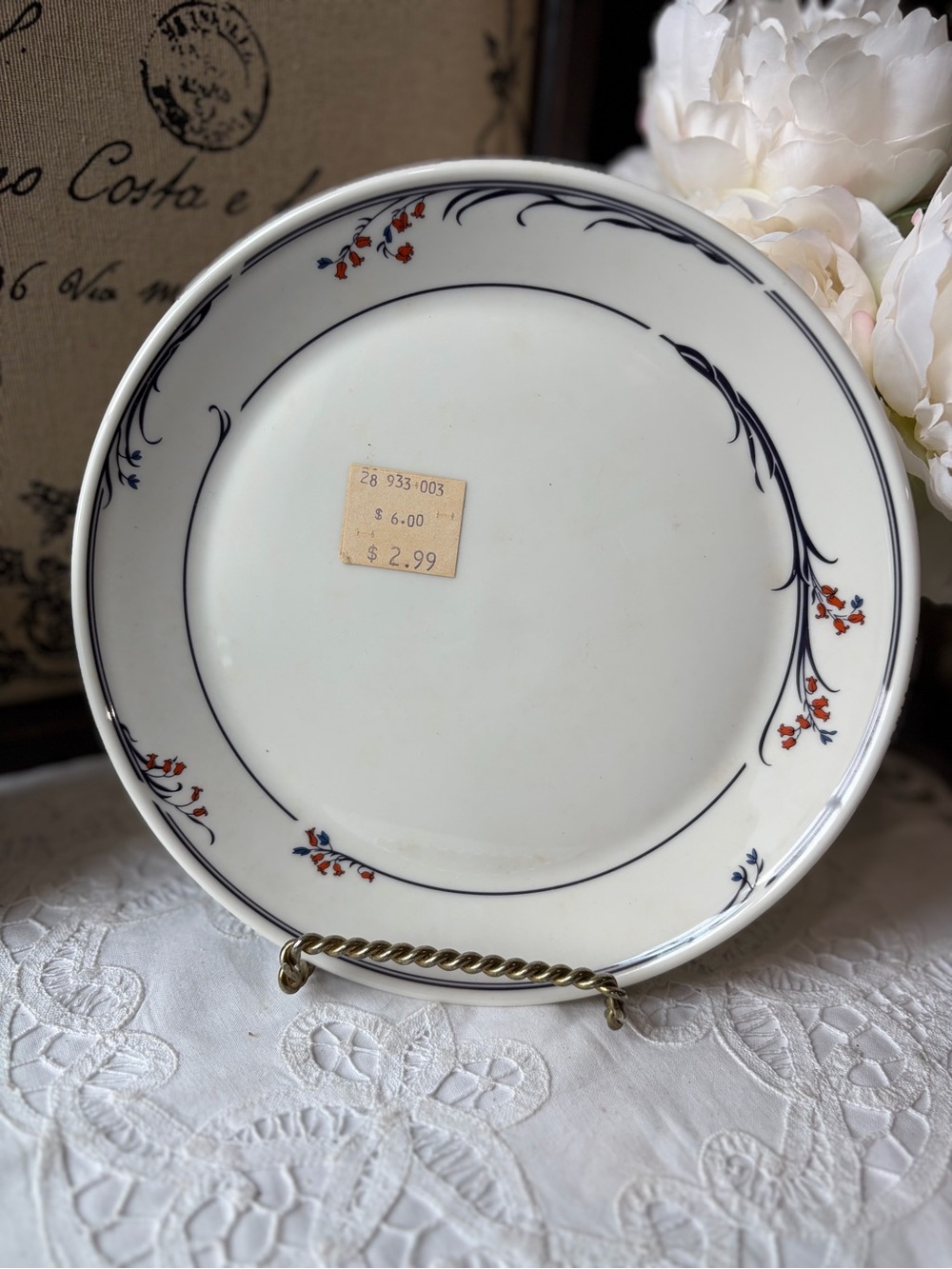Royal Doulton white floral salad plate Greenwich